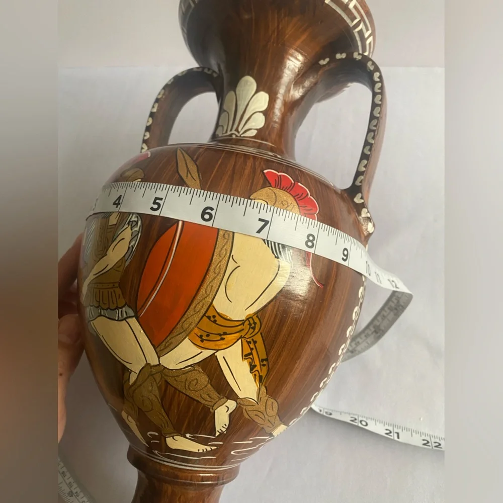 Vintage Style Mid-Century Greek‎ Style Clay Art Pottery  Amphora Shaped Vase 15